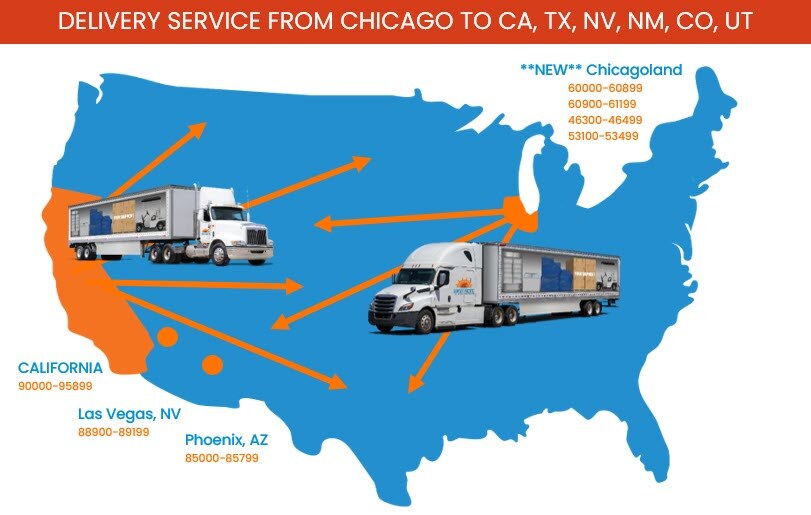 Transit Map from Chicago to 6 States